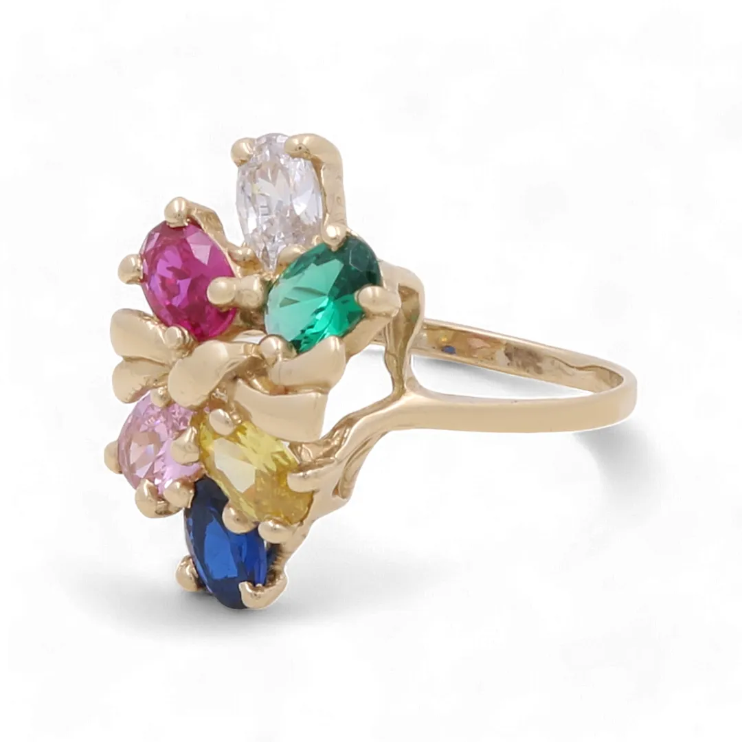 14K Yellow Gold Fashion Women Ring with Stones