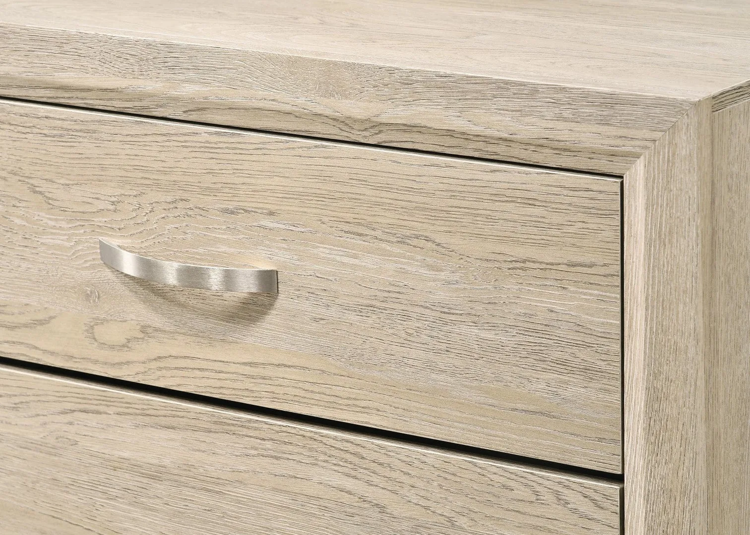 2-Drawer Nightstand End Table Drift Wood Finish, Metal Handles, Bedroom Living Room Furniture