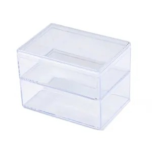 20 pcs Rectangle Polystyrene Bead Storage Container, with 2 Compartments Organizer Boxes, for Jewelry Beads Small Accessories, Clear, 850x60x60mm