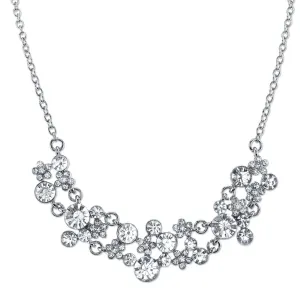 2028 Jewelry Clear Crystal Cluster Necklace 16"   3" Extender