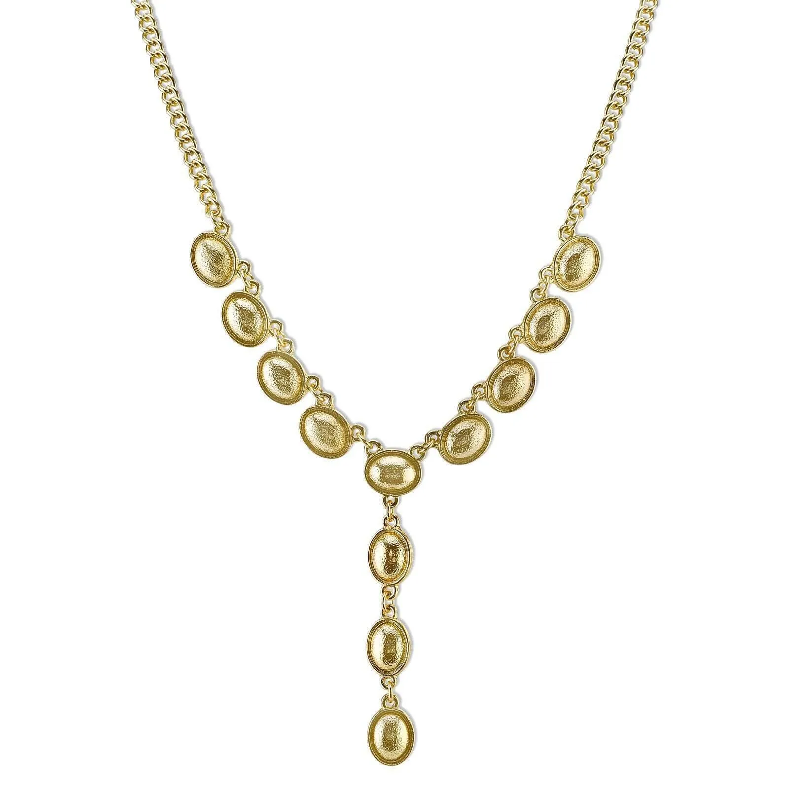 2028 Jewelry Genevieve Gold Oval Link Y-Necklace 16"   3" Extender