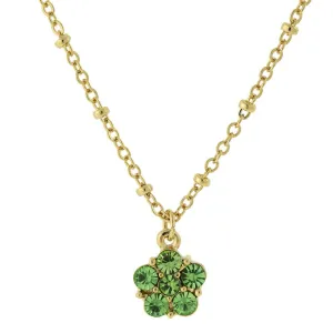 2028 Jewelry Petite Sweet Flower Crystal Pendant Necklace 16"