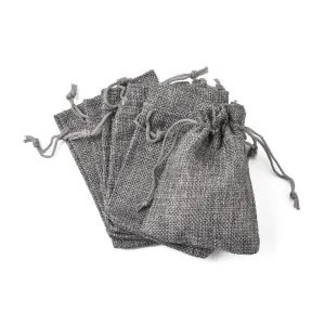 250 pc Polyester Imitation Burlap Packing Pouches Drawstring Bags, for Christmas, Wedding Party and DIY Craft Packing, Gray, 12x9cm
