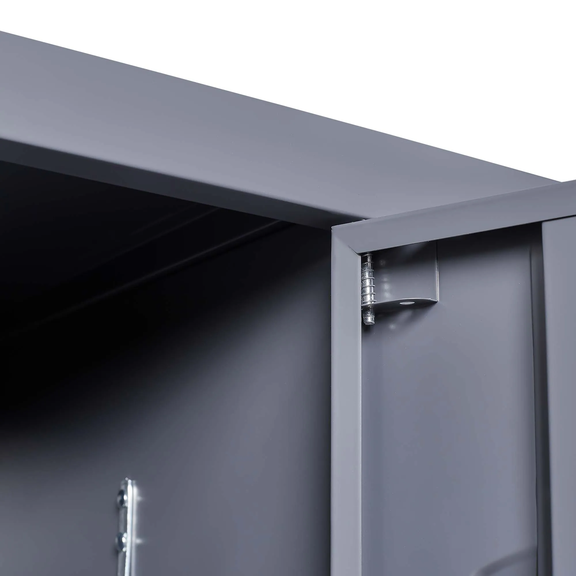 3-Door 66"H Metal Lockers w/ Lock, Storage Cabinet for Home Gym, Office, School, Garage - Gray