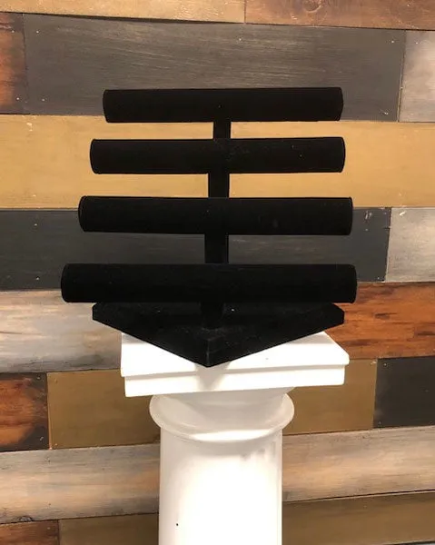 4-Tier Black Velvet Jewelry Display