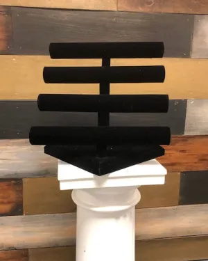 4-Tier Black Velvet Jewelry Display