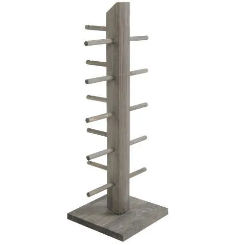 5-Pair Sunglass/Jewelry Display Stand, Gray Wood