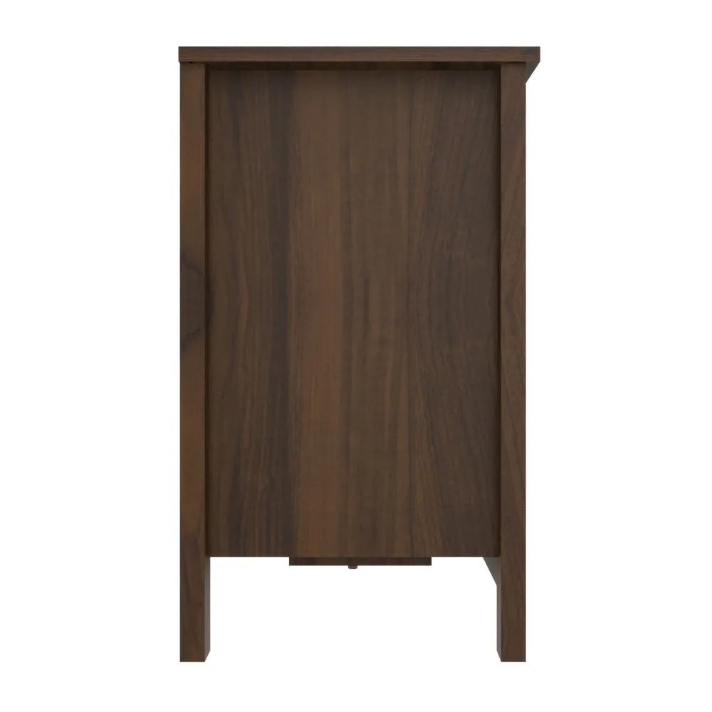54 Inch Handcrafted Wood TV Media Entertainment Console, 4 Open Compartments, Espresso Brown By The Urban Port