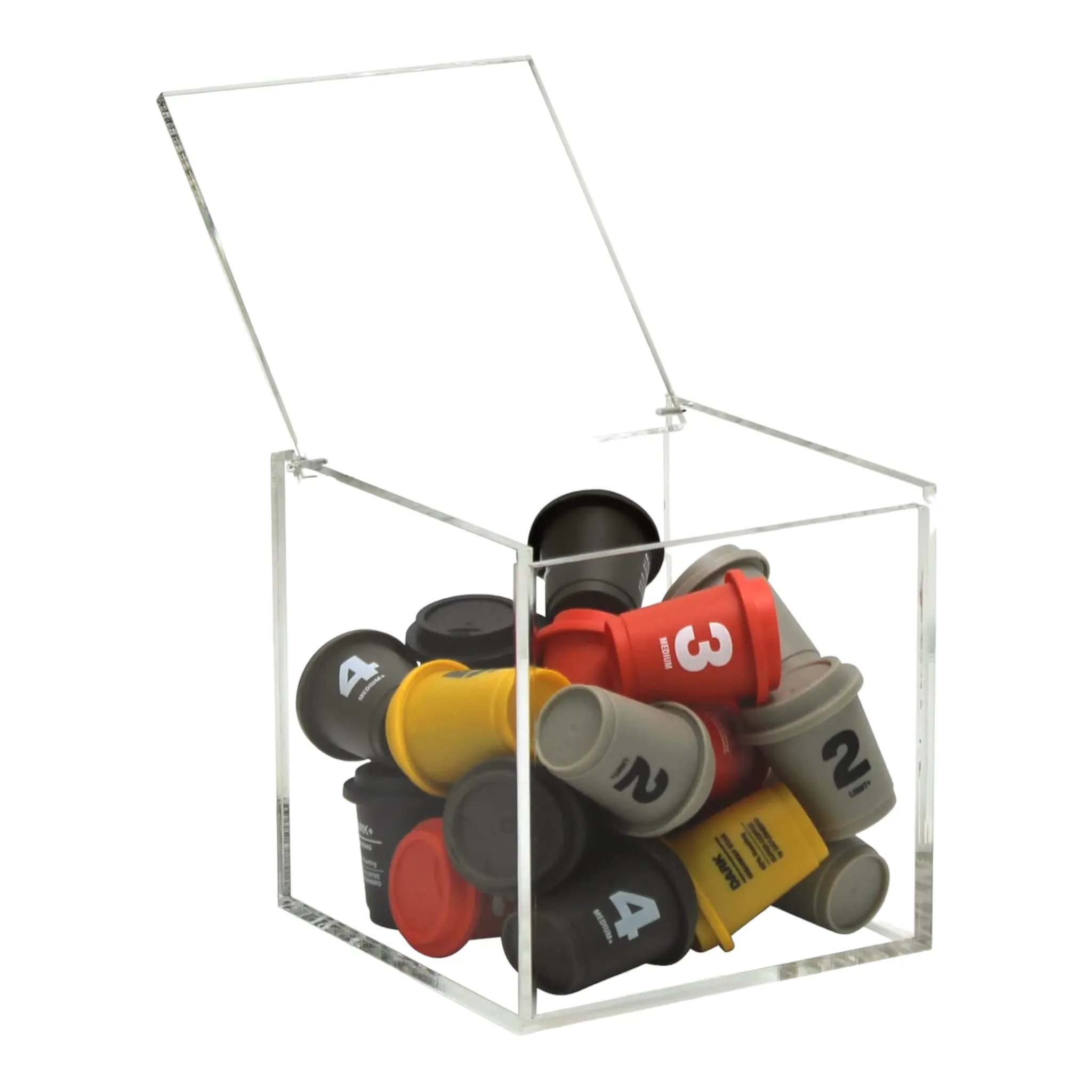 Acrylic Gift Box Square 12x12x12cm Super Transparent with Flip Lid