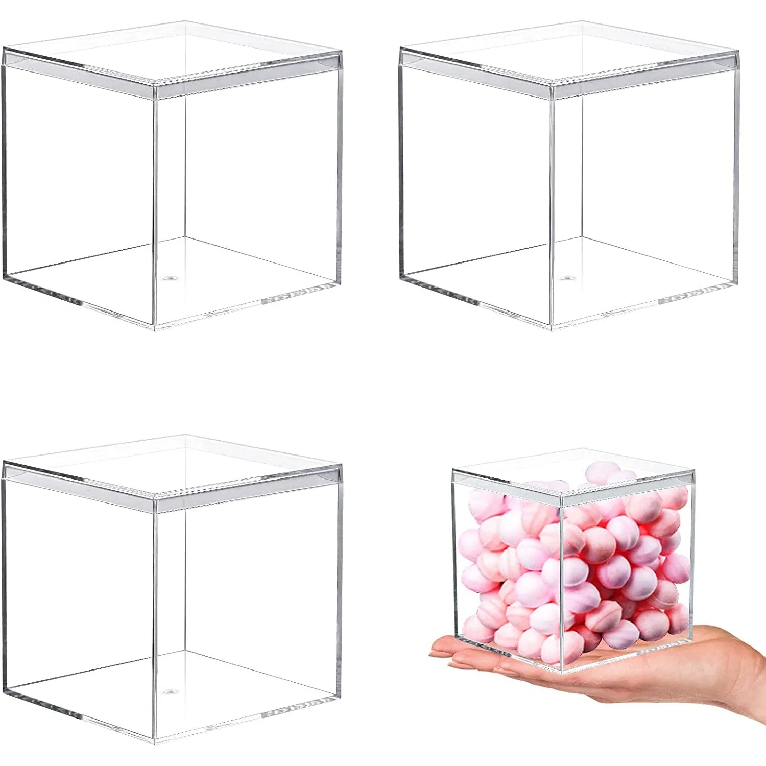 Acrylic Gift Box Square 12x12x12cm Super Transparent with Flip Lid
