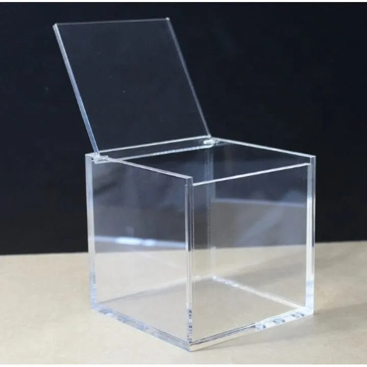Acrylic Gift Box Square 12x12x12cm Super Transparent with Flip Lid