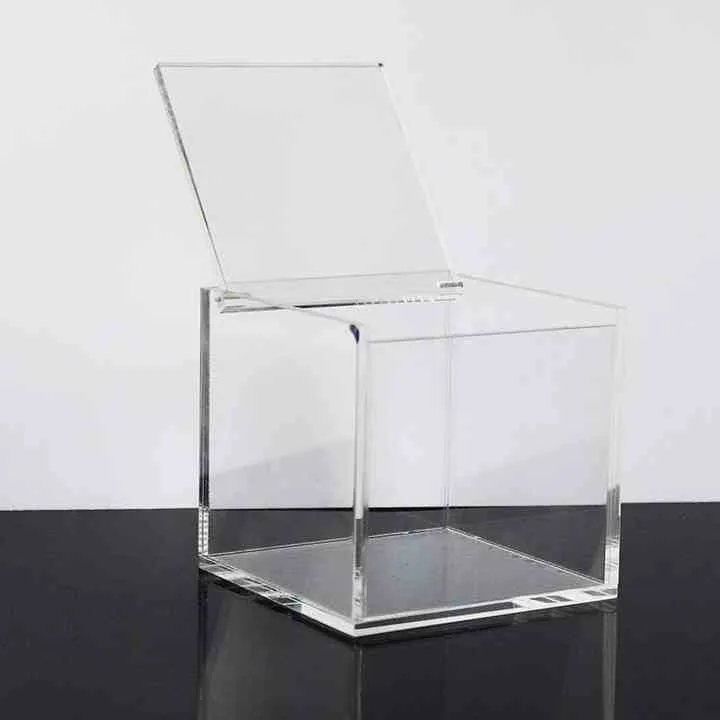 Acrylic Gift Box Square 12x12x12cm Super Transparent with Flip Lid