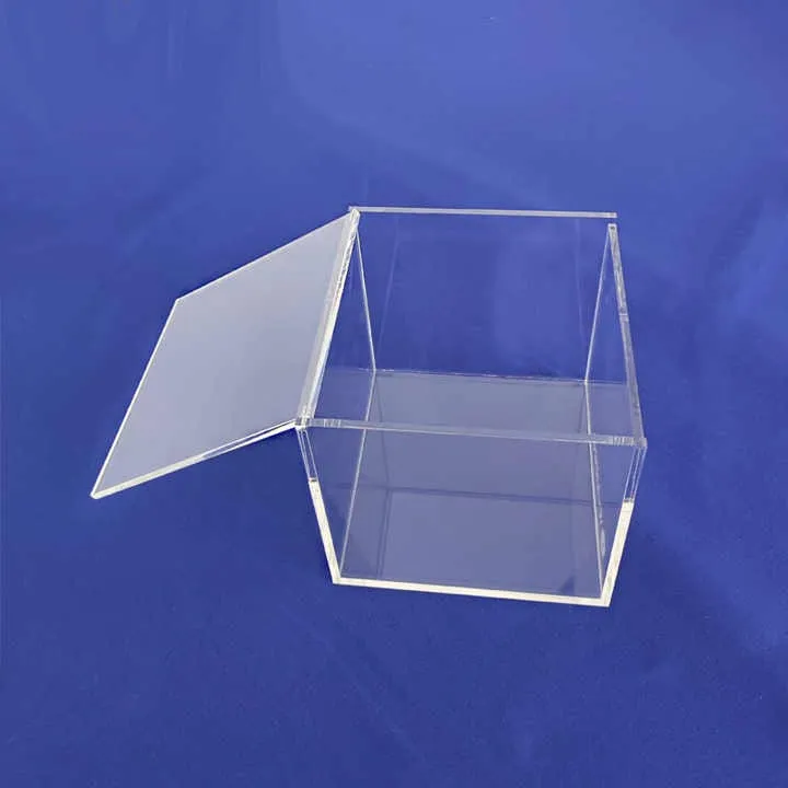 Acrylic Gift Box Square 12x12x12cm Super Transparent with Flip Lid