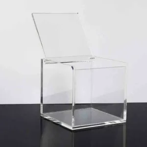 Acrylic Gift Box Square 12x12x12cm Super Transparent with Flip Lid