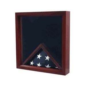 Air Force Flag, Medal Display Case, Flag Shadow Box - Mahogany Material.