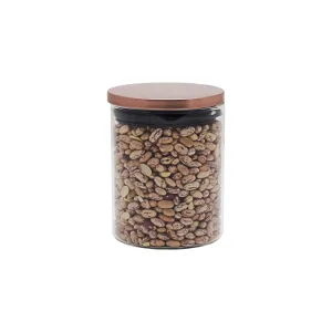 Aqua Glass Canister 750ml with Airtight Rose Gold Lid 27125