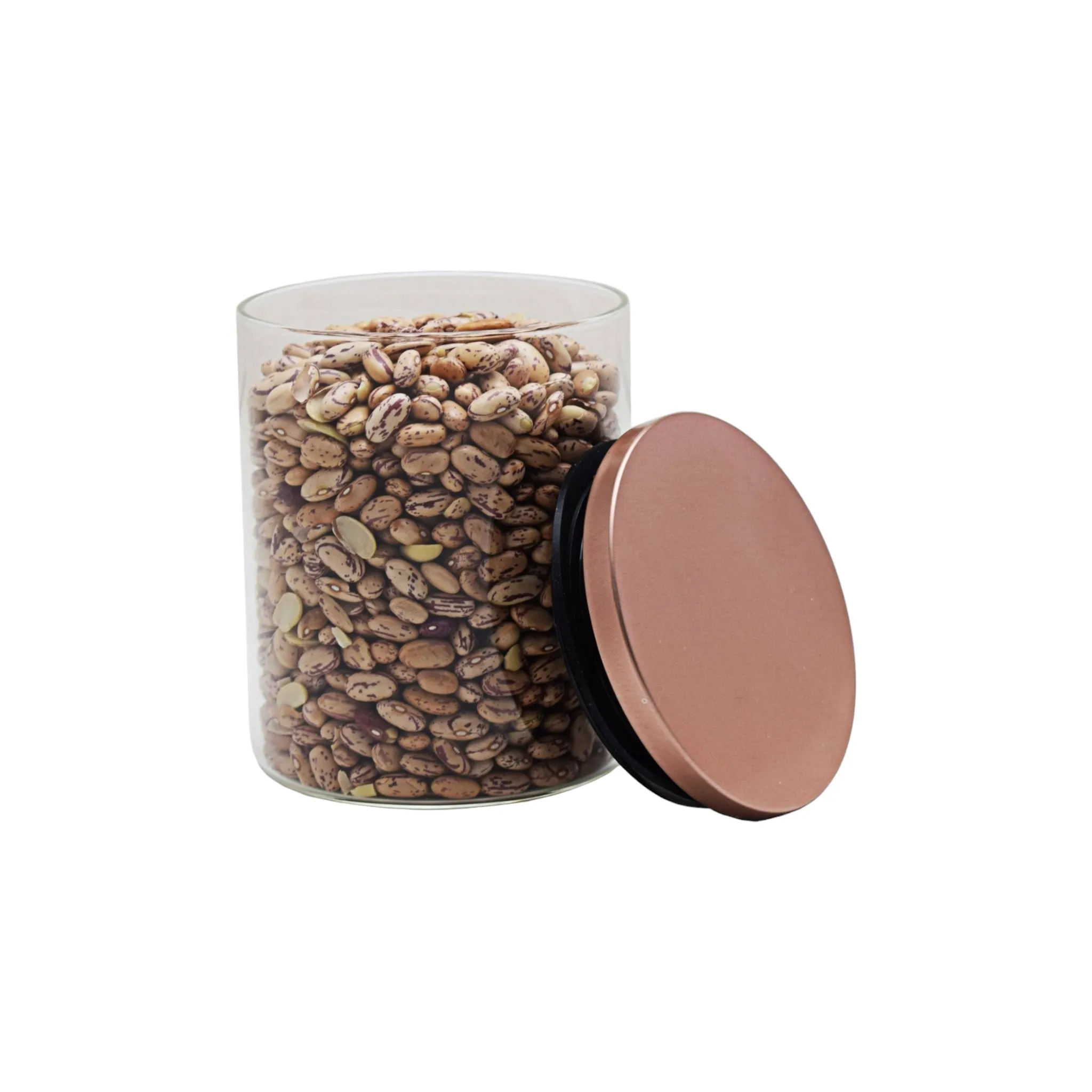 Aqua Glass Canister 750ml with Airtight Rose Gold Lid 27125