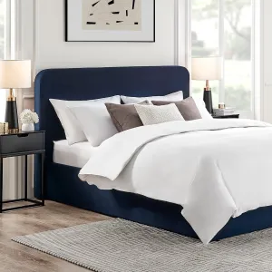 Ascot Ottoman Storage Bed - Dark Navy