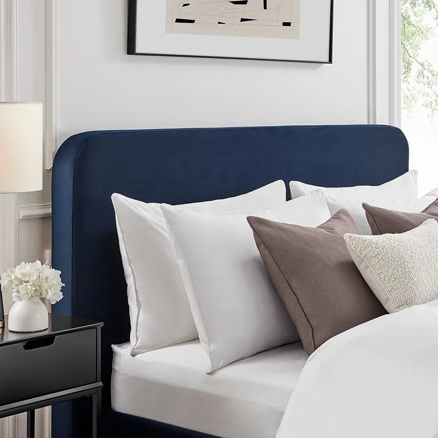 Ascot Ottoman Storage Bed - Dark Navy