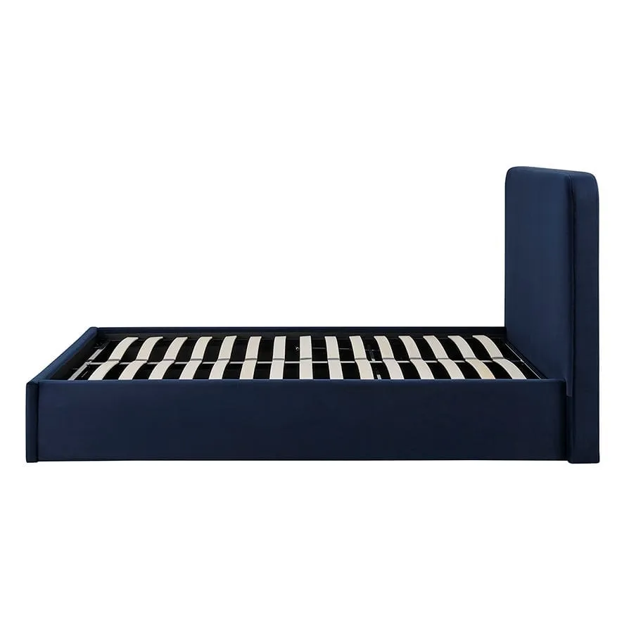 Ascot Ottoman Storage Bed - Dark Navy