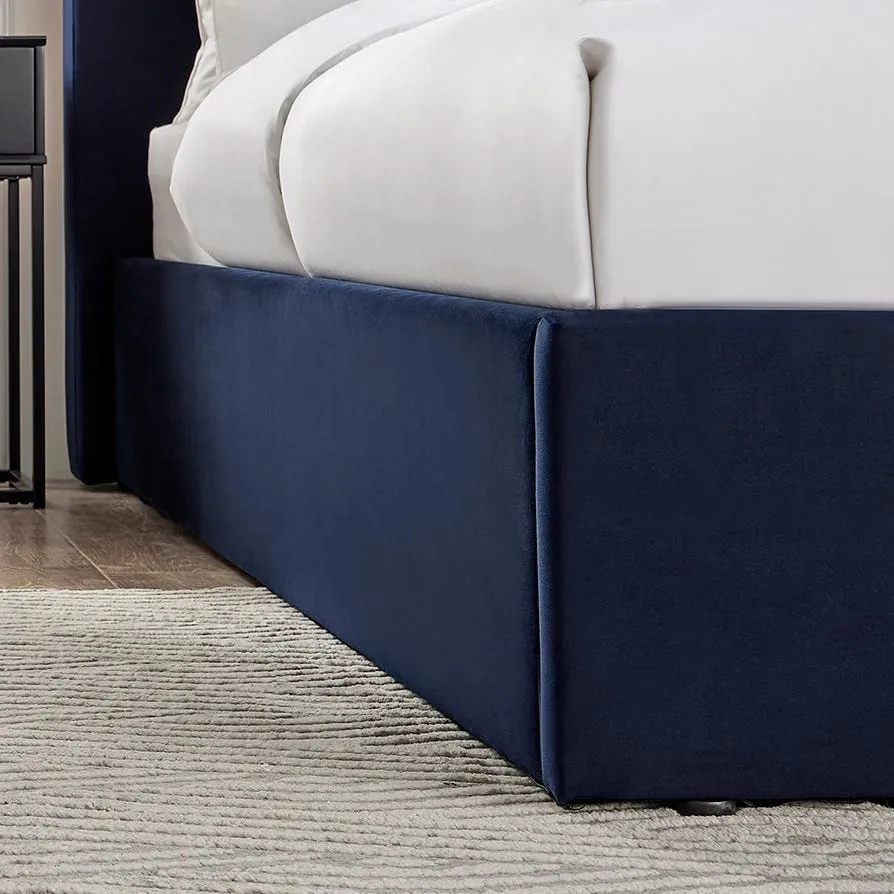Ascot Ottoman Storage Bed - Dark Navy