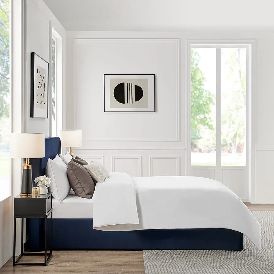 Ascot Ottoman Storage Bed - Dark Navy