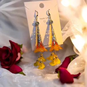 Bohemian Yellow Ombre Bloom Earrings