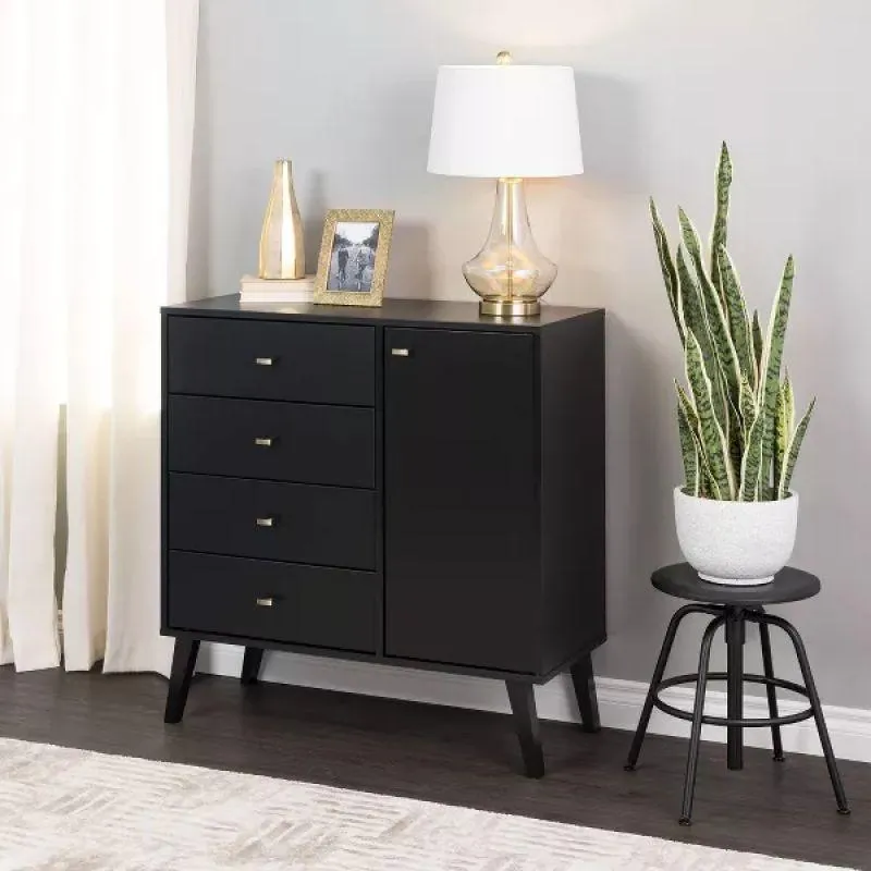Bold Black MDF Unit Drawers by Alhome