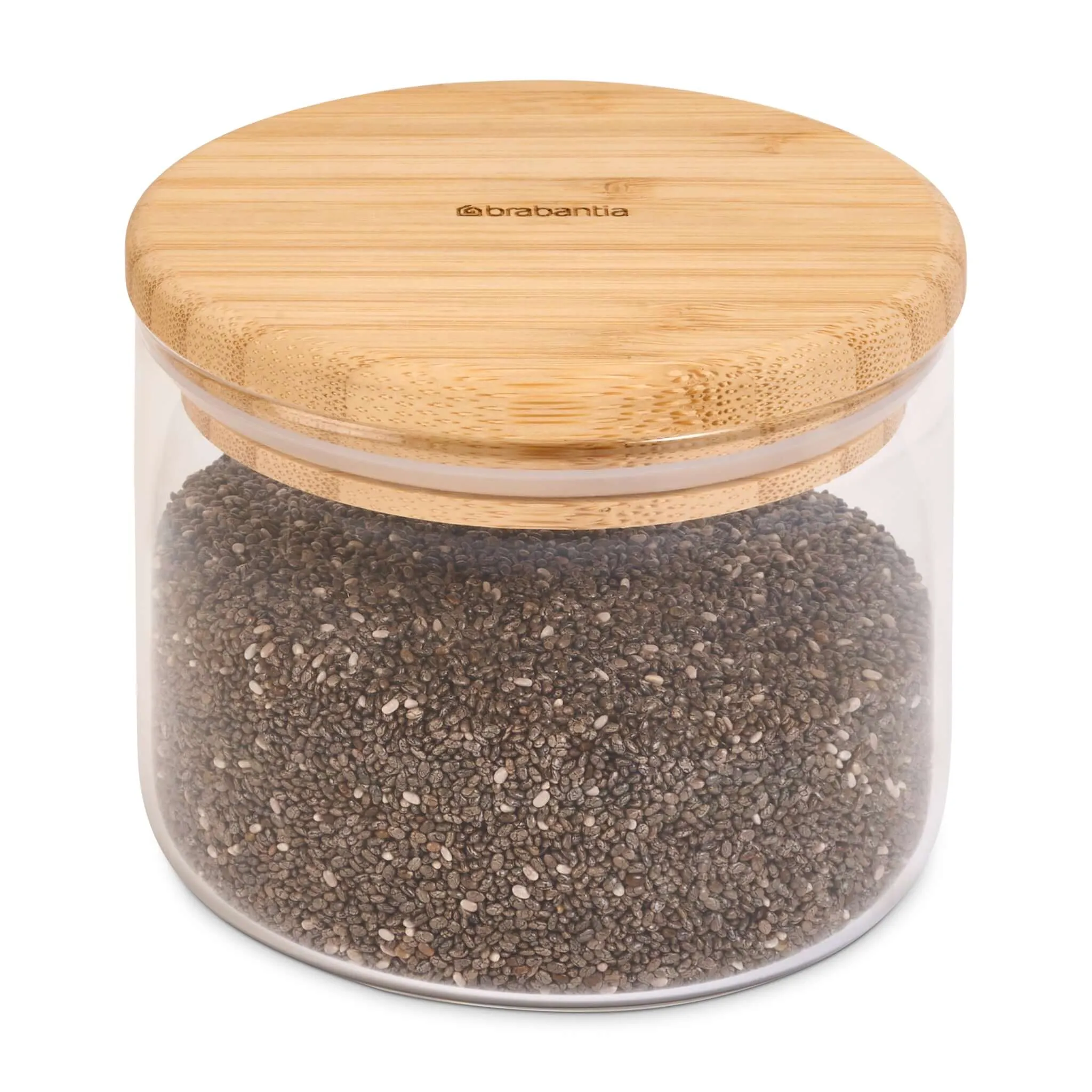 Brabantia Pure Food Glass Storage Jar With Bamboo Lid 350ML