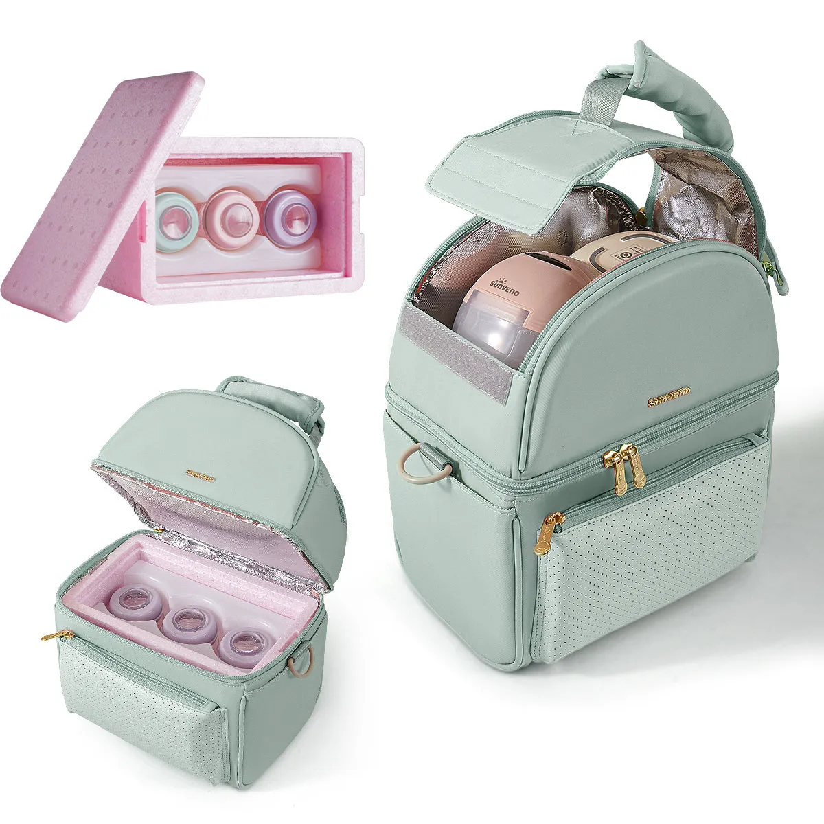 Breastmilk Cooler Bag with Detachable Insulation Box Set