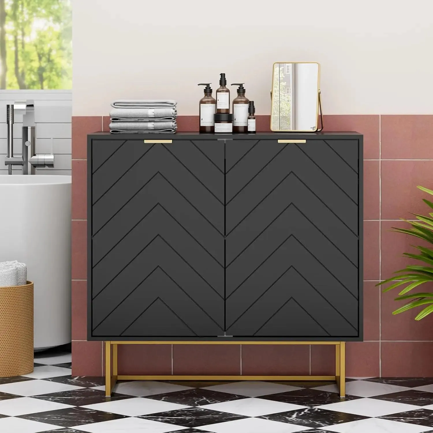 BrightHaven Modern Storage Cabinet Set