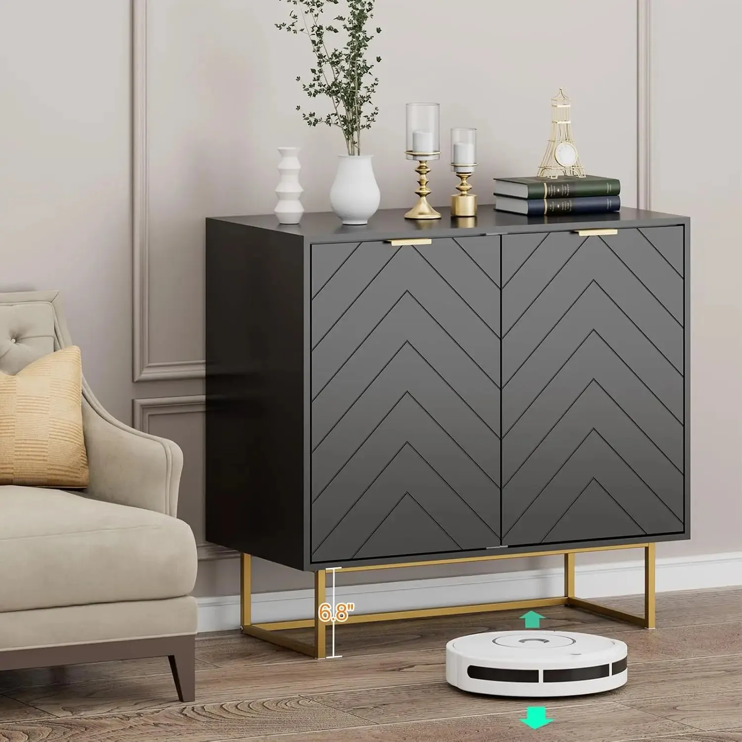 BrightHaven Modern Storage Cabinet Set