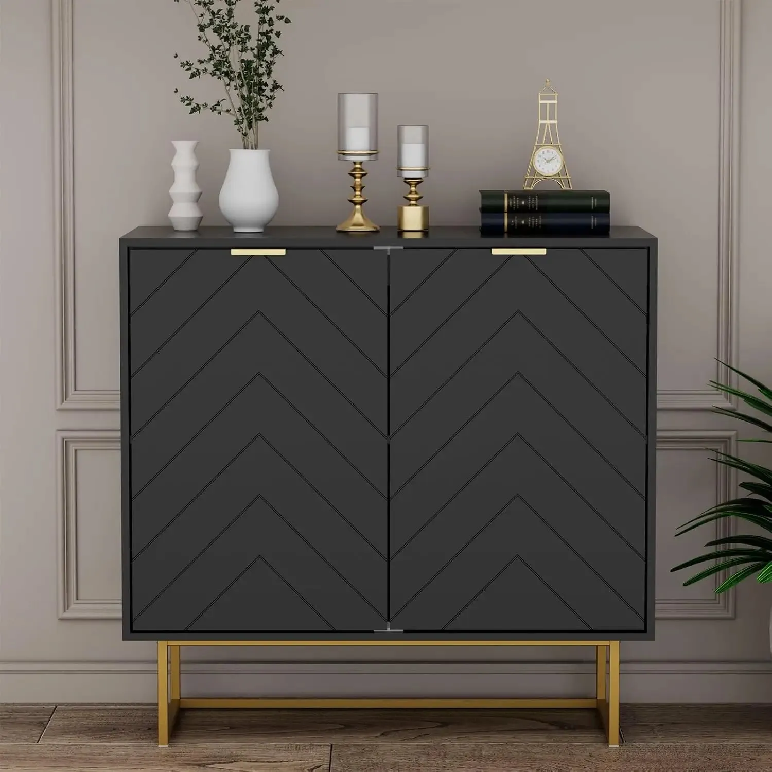 BrightHaven Modern Storage Cabinet Set