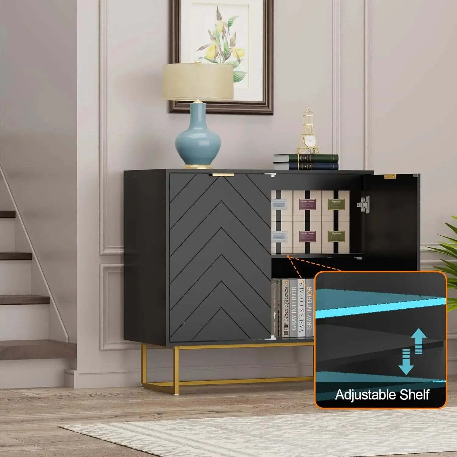BrightHaven Modern Storage Cabinet Set
