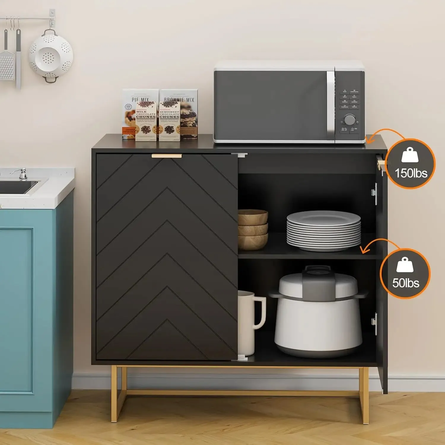 BrightHaven Modern Storage Cabinet Set
