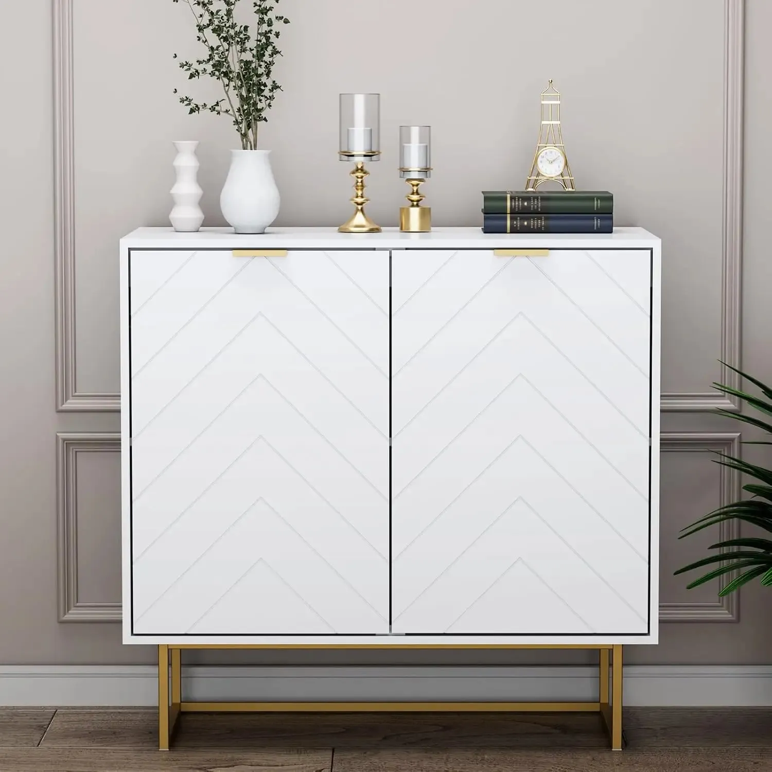 BrightHaven Modern Storage Cabinet Set