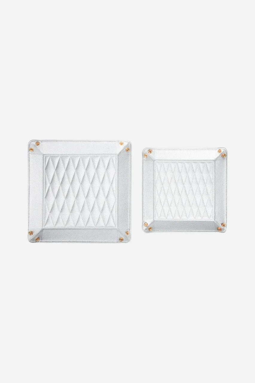 BROUK & CO. Leah 2 Piece Quilted Throw All Silver