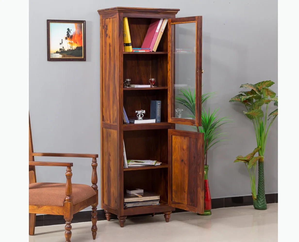 Calgary Solid Wood Two Door Book Case