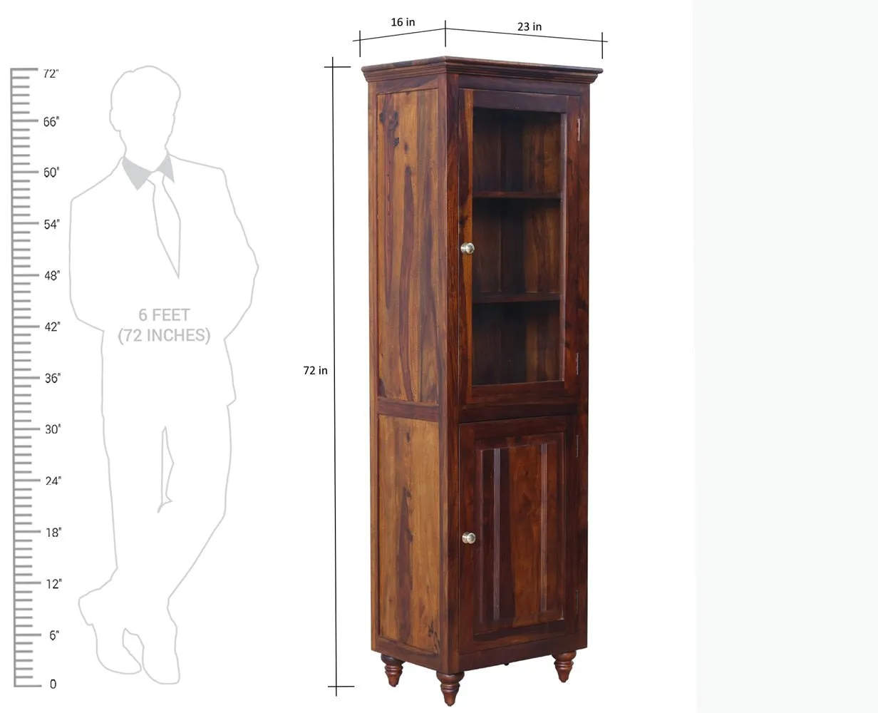 Calgary Solid Wood Two Door Book Case