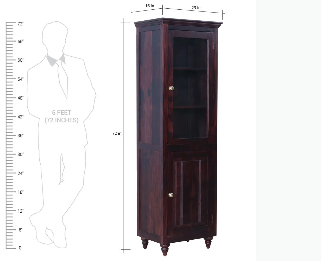 Calgary Solid Wood Two Door Book Case