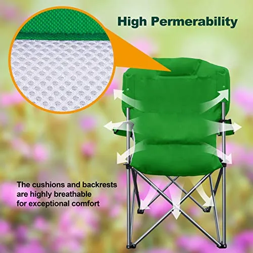 Camabel Folding Camping Chairs Hold Up 400lbs Large Outdoor Lawn Chair Ireland Green Model No. ET323