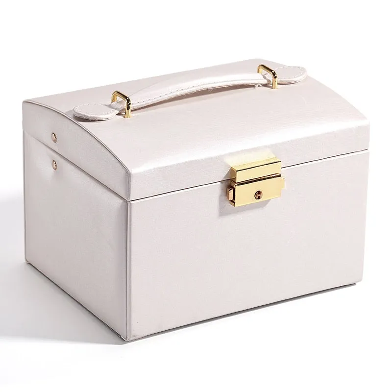 Casegrace Large Jewelry Box PU Leather Necklace Earrings Rings Bracelets Jewellery Storage Case Organizer for Women Gift Casket