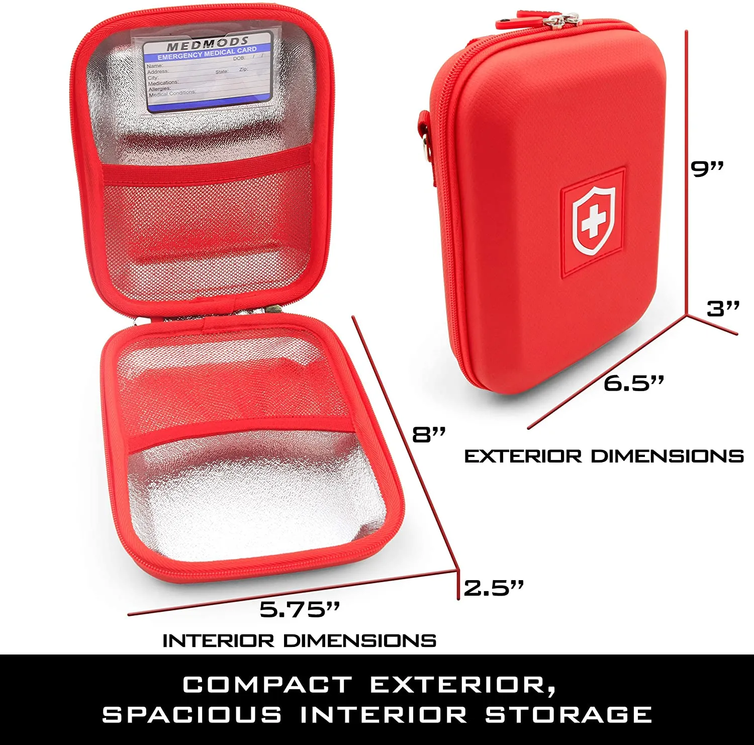 CASEMATIX Hard Shell Insulin Cooler Travel Case and Insulated Diabetes Bag with Ice Pack, ID Card, Medical Alert Tag & Shoulder Strap
