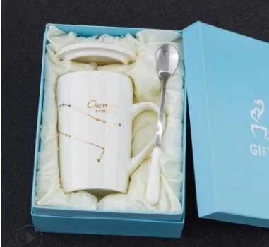 Celestial Chic: Luxurious Gold-Trimmed Zodiac Coffee Mug