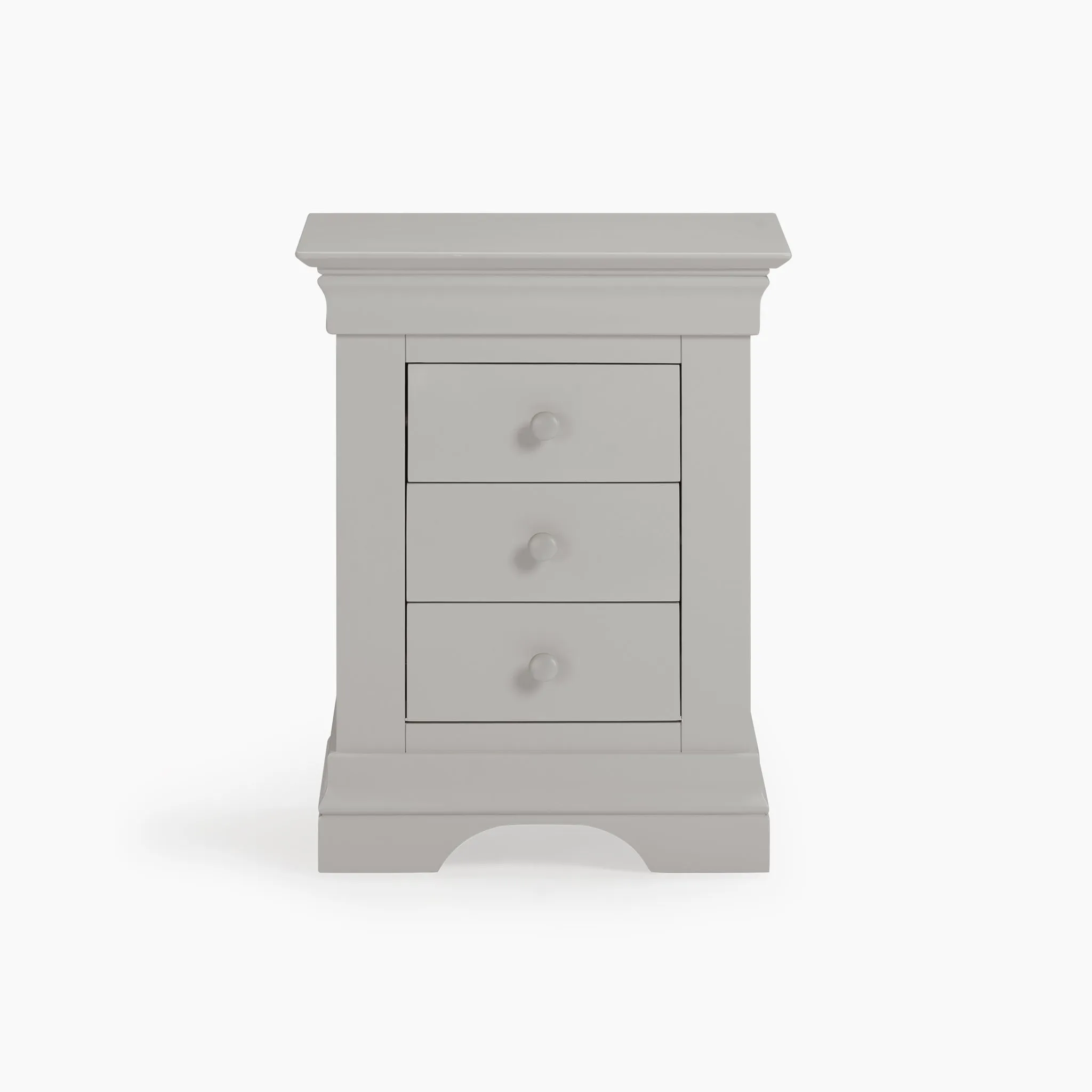 Chalbury 3 Drawer Bedside Table in Pebble Grey