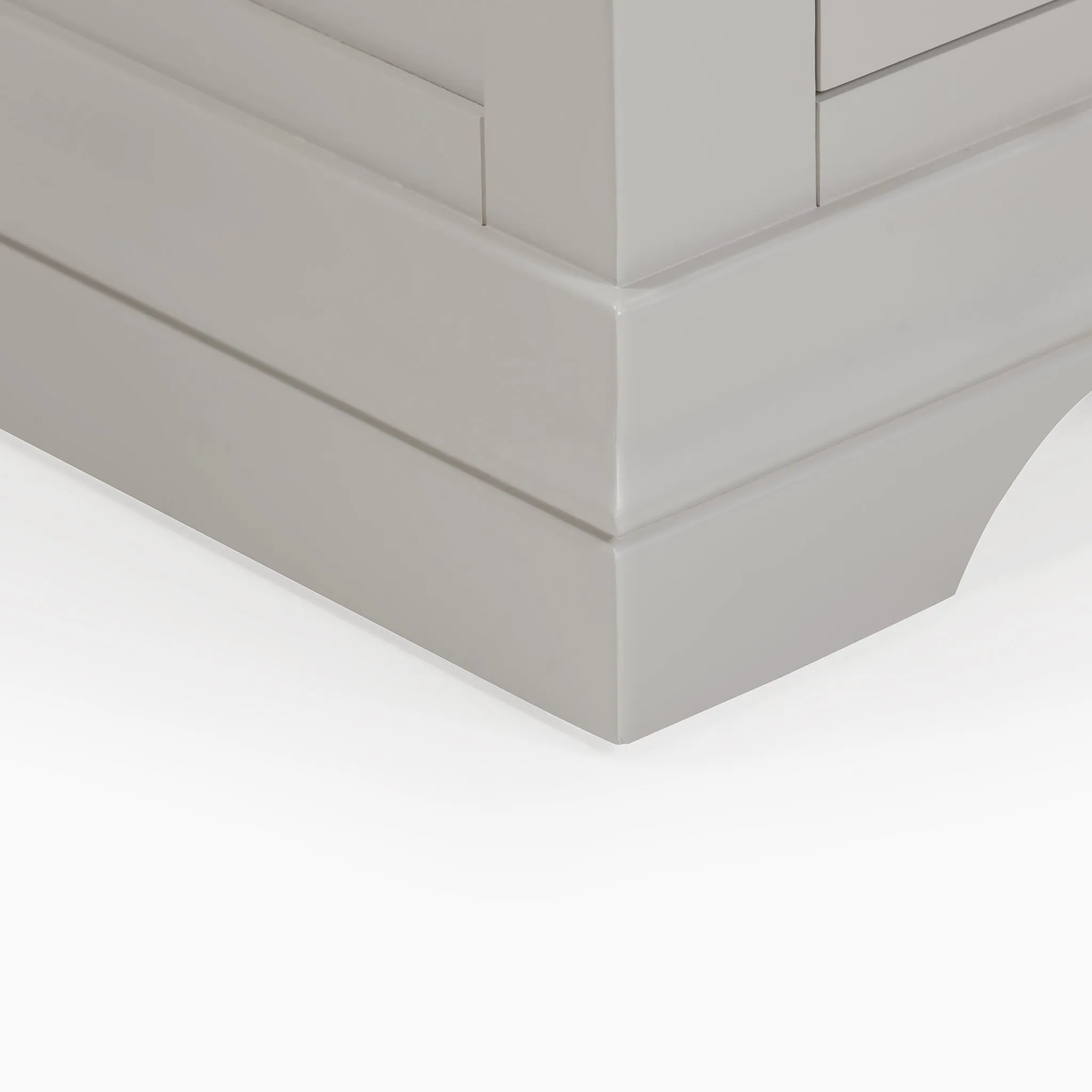 Chalbury 3 Drawer Bedside Table in Pebble Grey