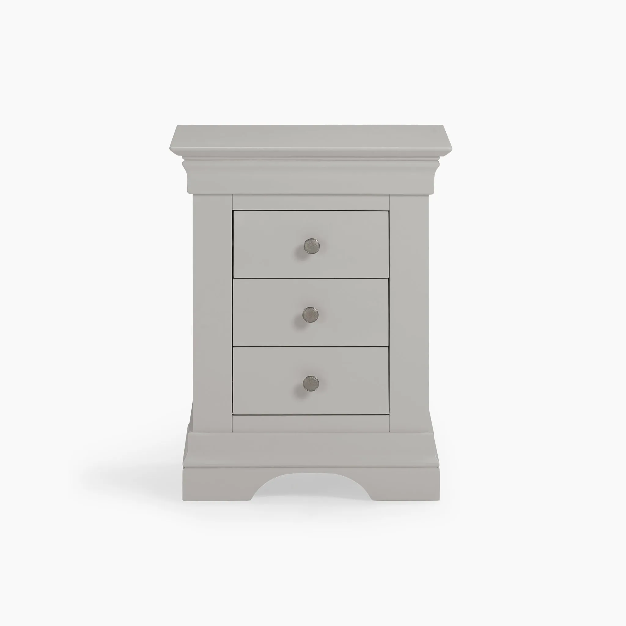 Chalbury 3 Drawer Bedside Table in Pebble Grey