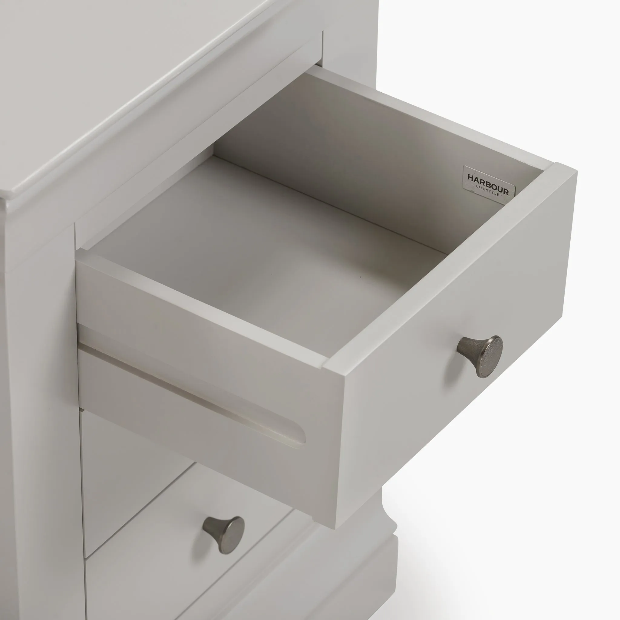 Chalbury 3 Drawer Bedside Table in Pebble Grey