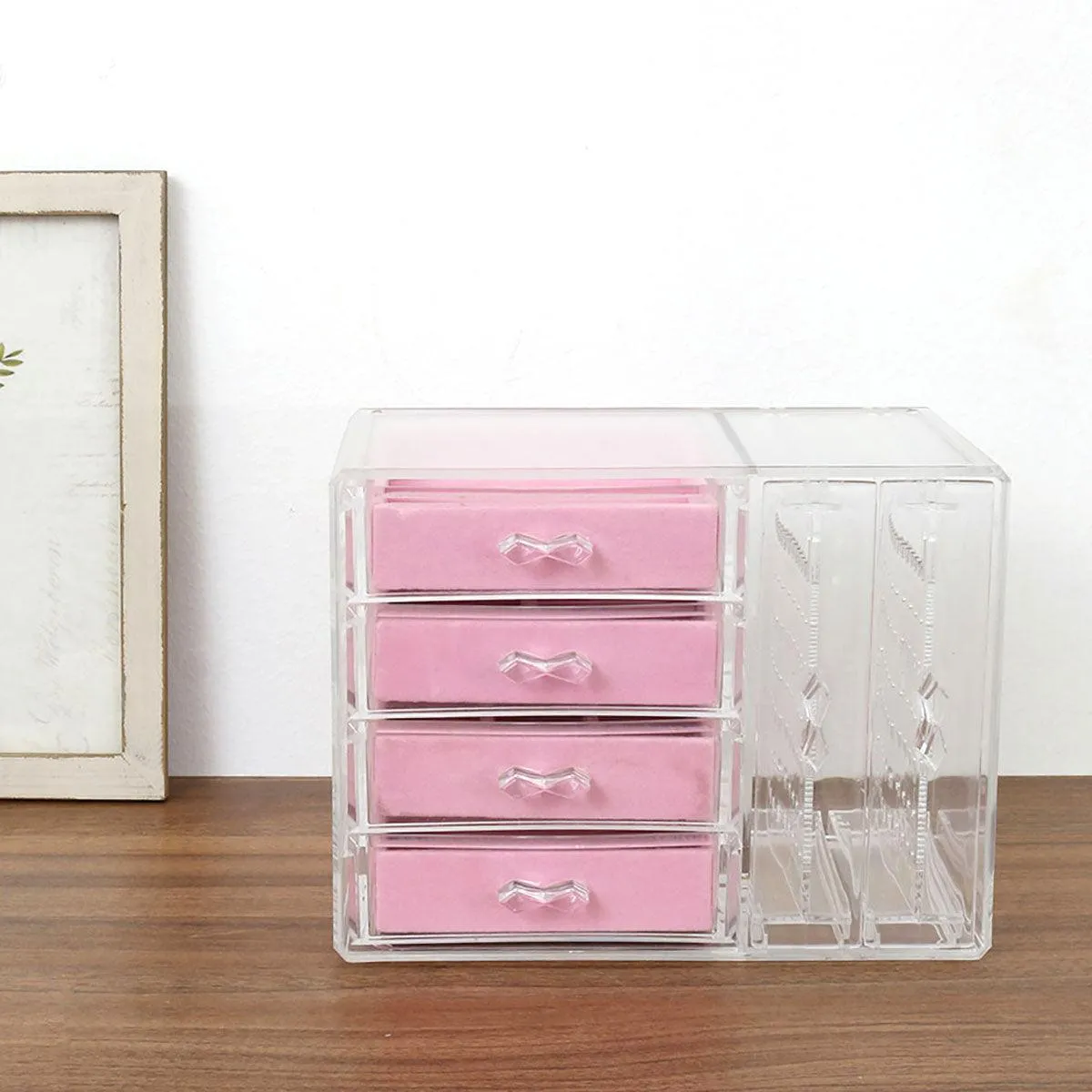 Chic Acrylic Jewelry Storage Box with Drawer Compartments and Earring Holder Display