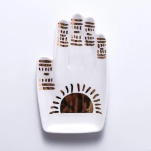 Chic Botanical Ceramic Jewelry Storage Tray with Whimsical Designs